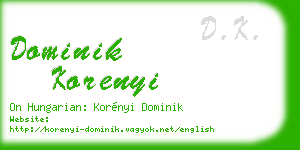 dominik korenyi business card